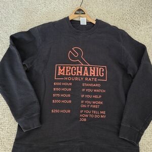 Black Mechanic Hourly Rate Sweater (L)